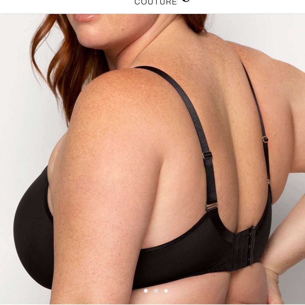 Curvy Couture Sheer Mesh Unlined Underwire Bra Women 40D Black New With Tags - Picture 2 of 7
